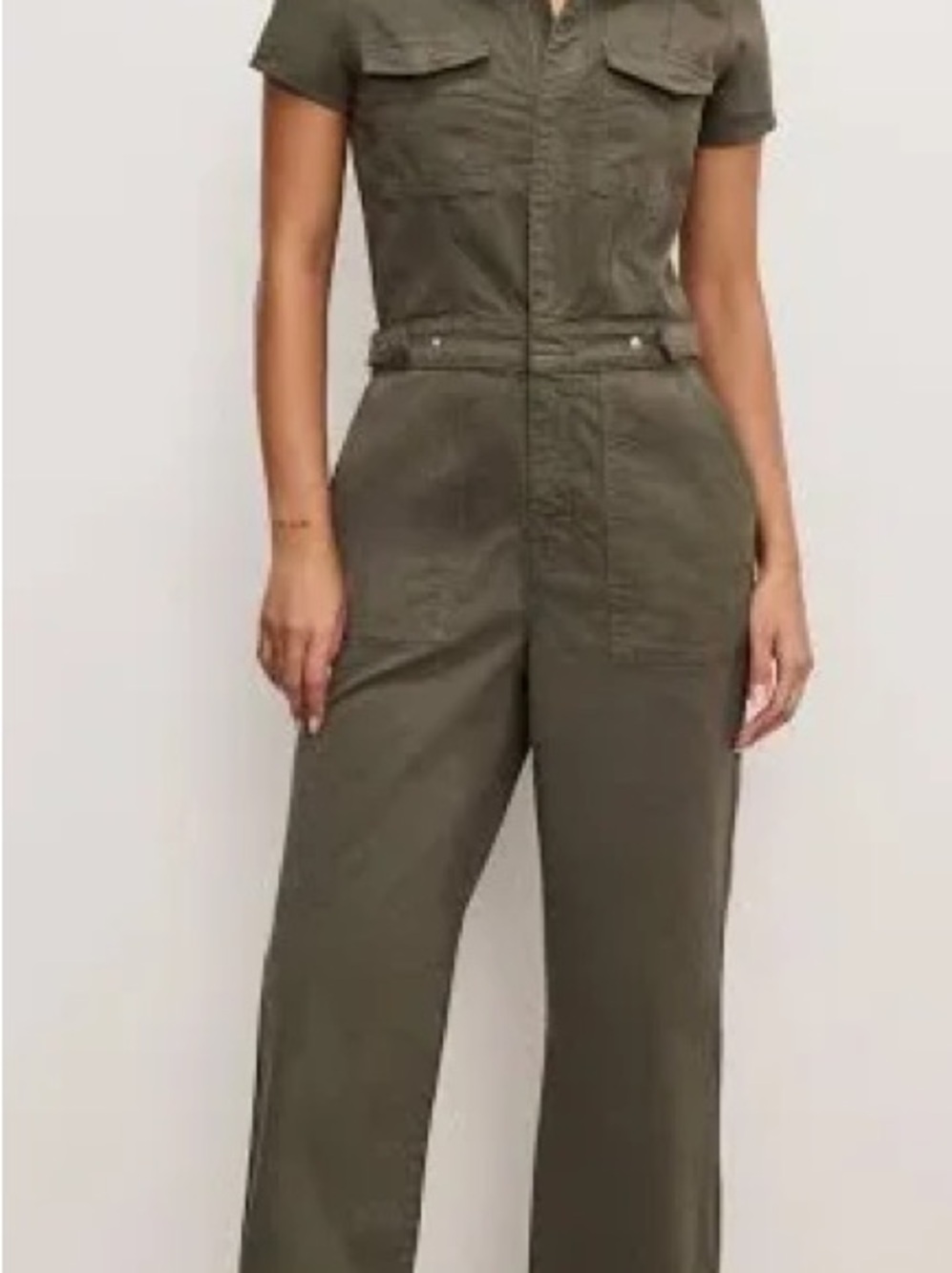 Good American FIT FOR SUCCESS TWILL PALAZZO CROPPED JUMPSUIT - 2XL -Orig $179
